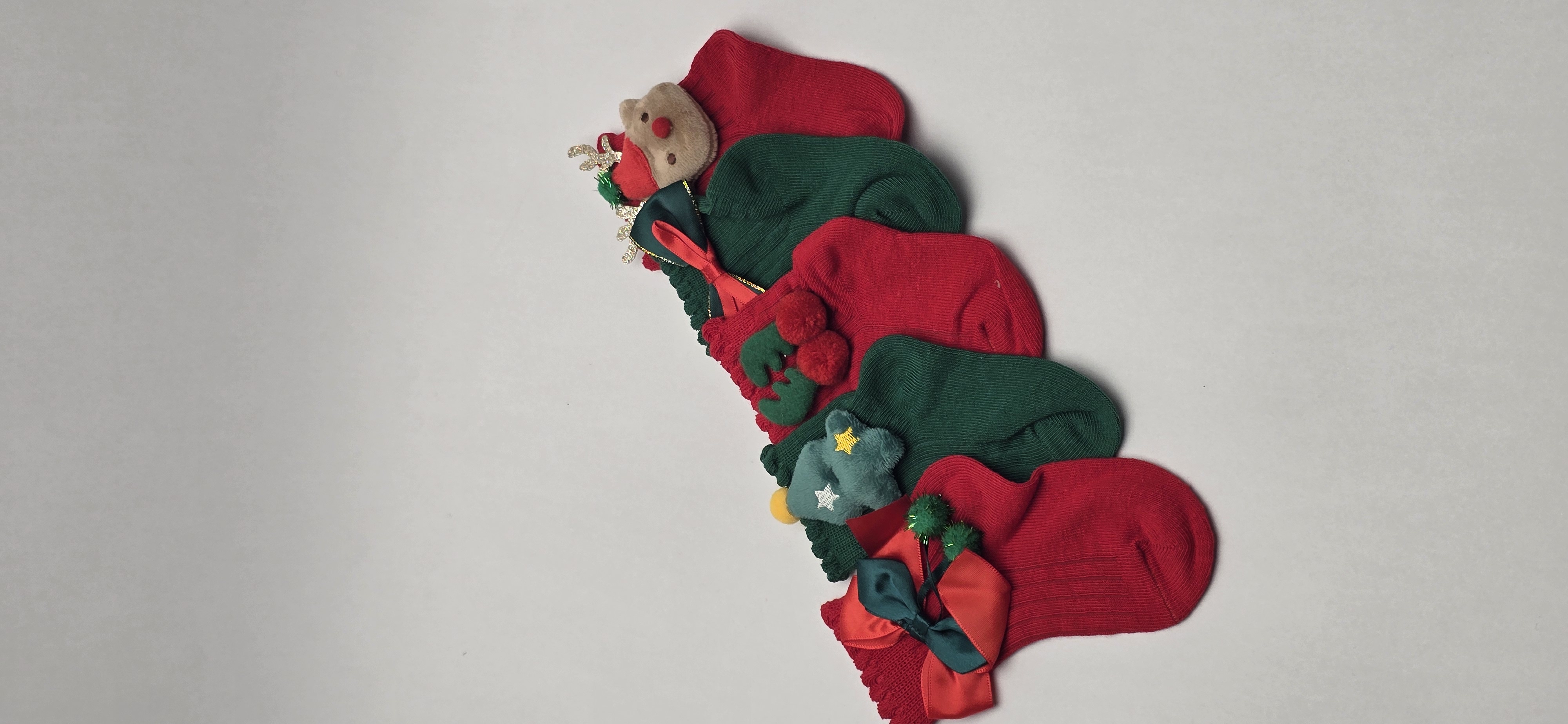 جوراب دخترانه نیم ساق کریسمسی 389